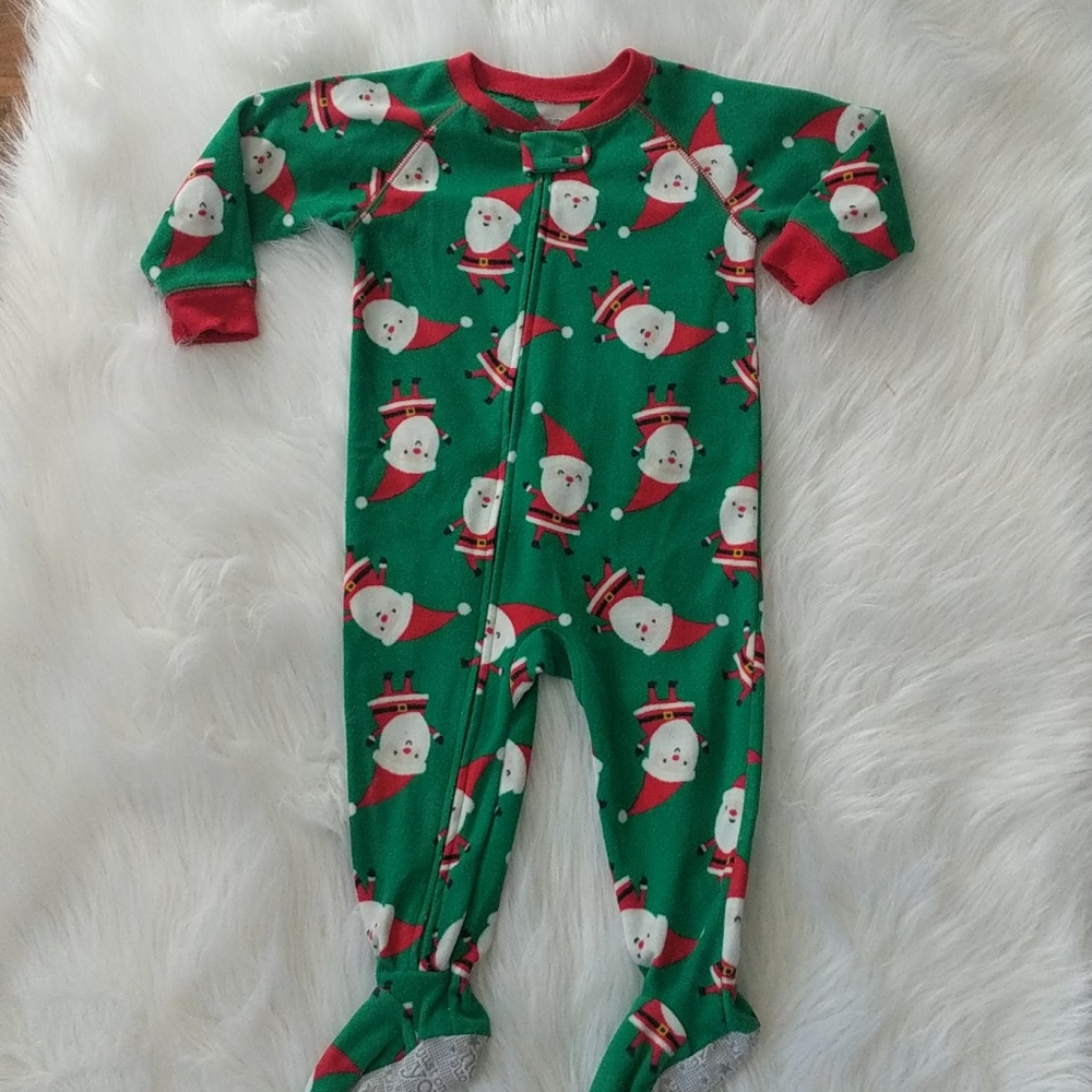 Santa Fleece Footed Pajamas